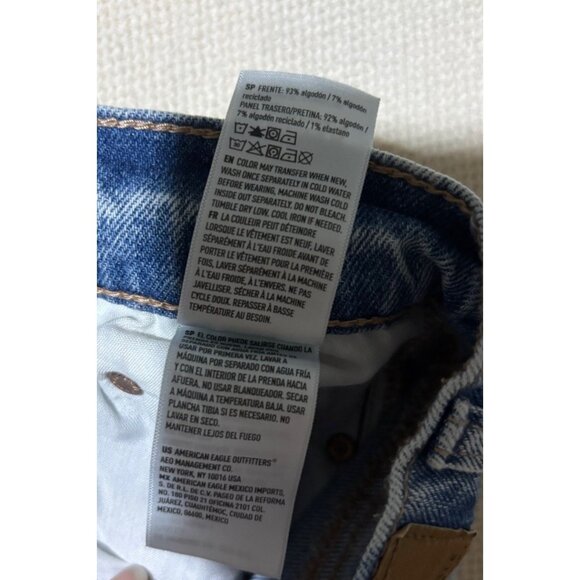 American Eagle Highest Rise Baggy Straight Jeans Womens 4 Distressed NWT - Picture 8 of 13